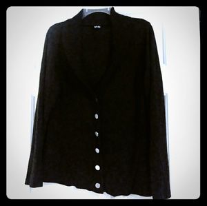 NWT Rafaella Black V-neck button down sweater